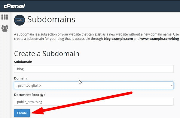 Creating a Subdomain