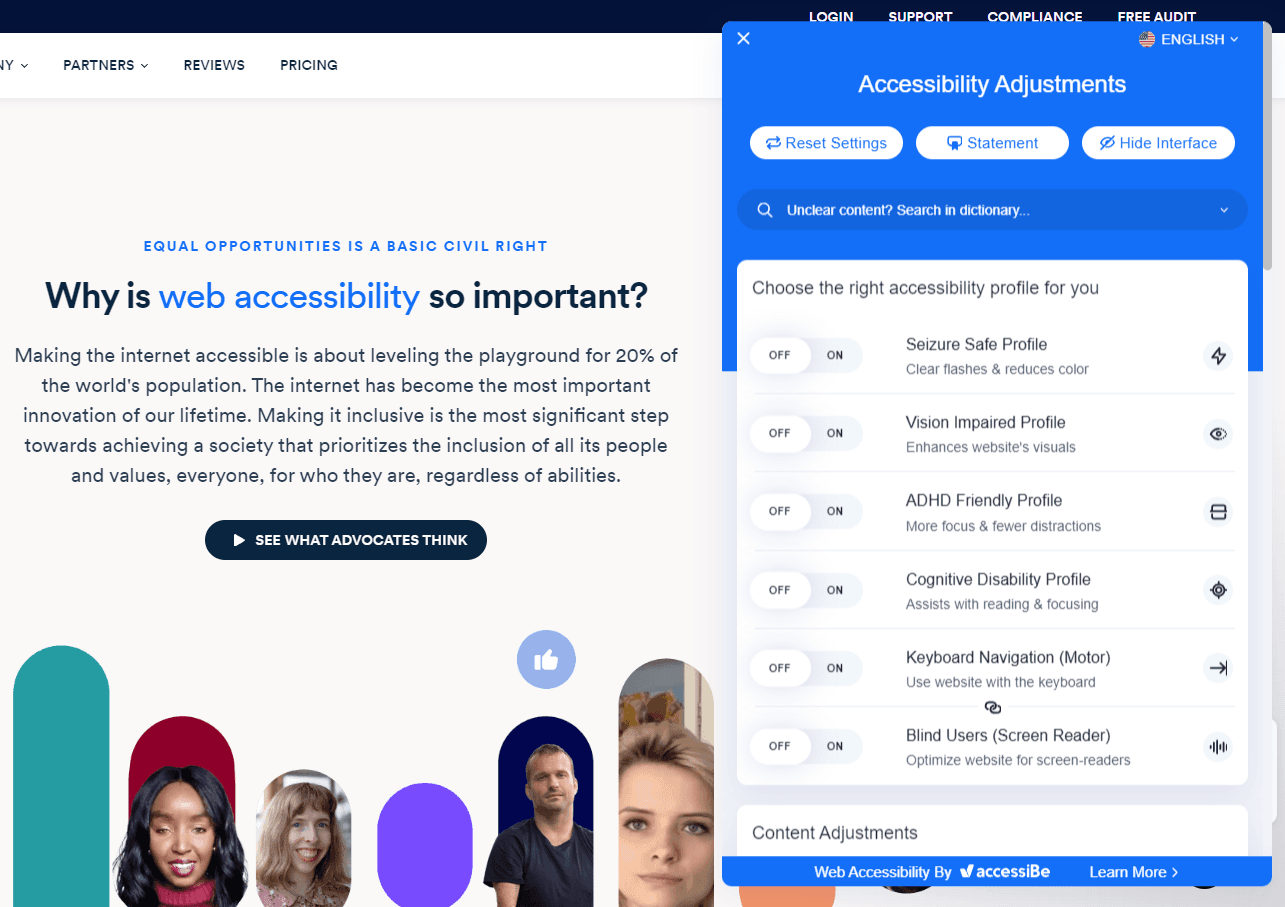 Accessibility Website Widget