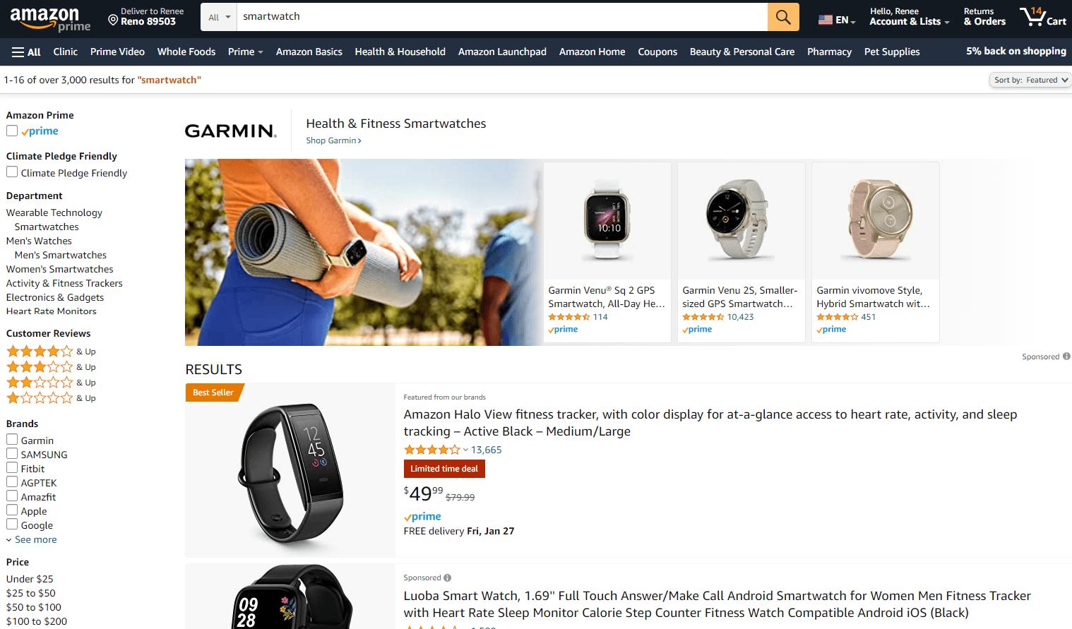 Amazon Smartwatch Search